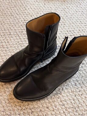 Jenni Kayne Blake Black Leather Zip Ankle Boots